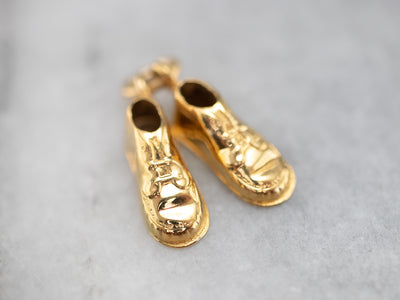 Vintage Gold Suede Shoes Charm