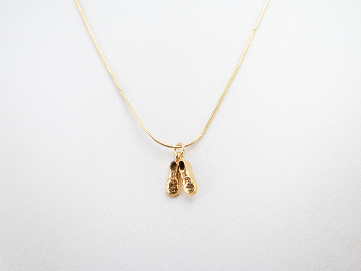 Vintage Gold Suede Shoes Charm