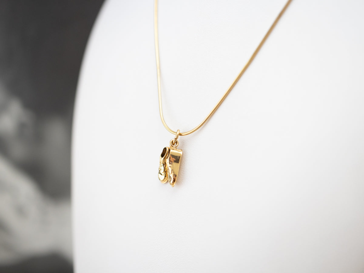 Vintage Gold Suede Shoes Charm