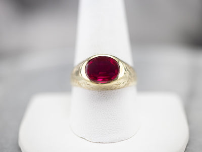 Antique 1920's Synthetic Ruby  Floral Ring