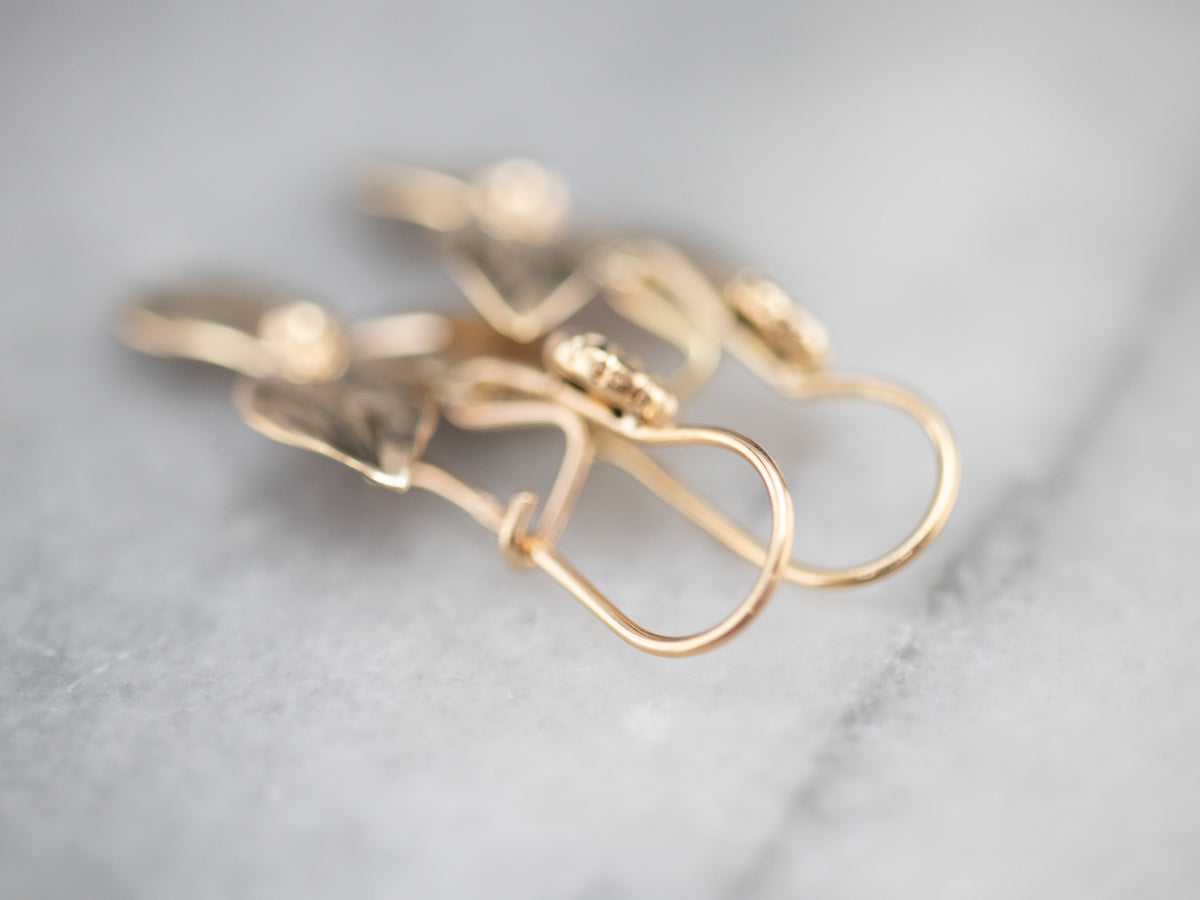 Gold Flower Drop Earrings