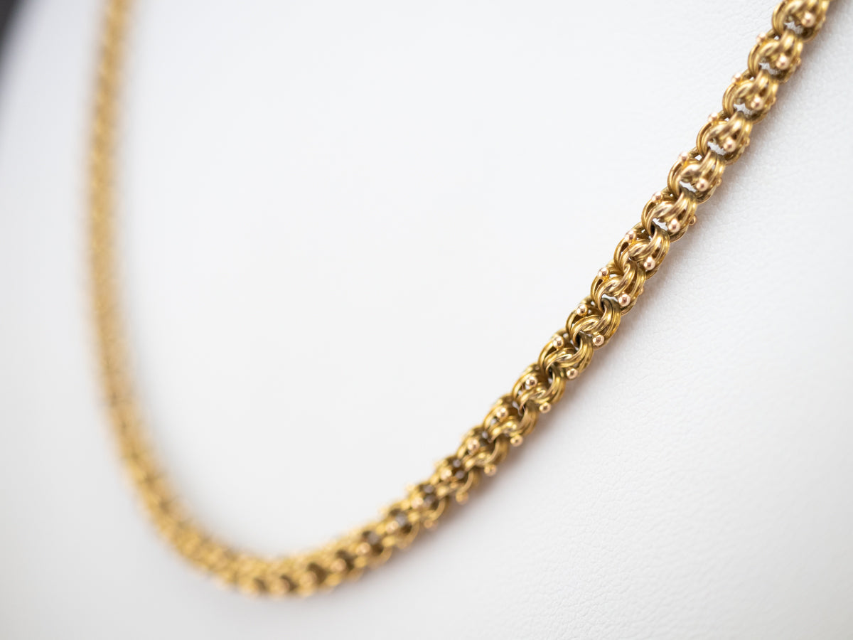 Ornate Antique Gold Chain Necklace