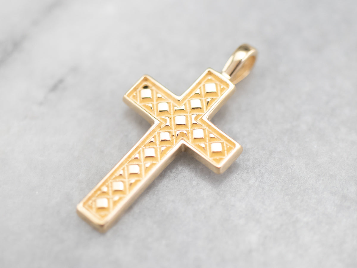 Yellow Gold Patterned Cross