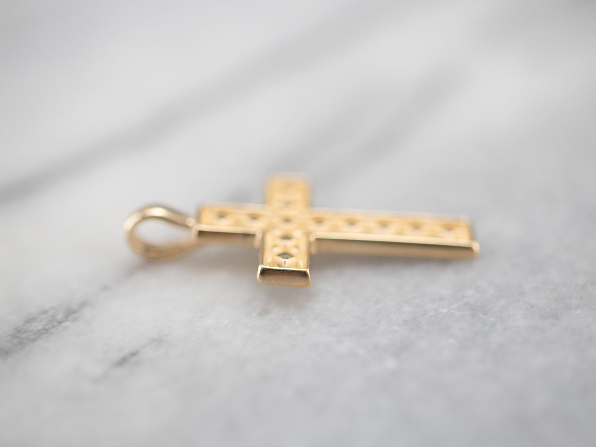 Yellow Gold Patterned Cross