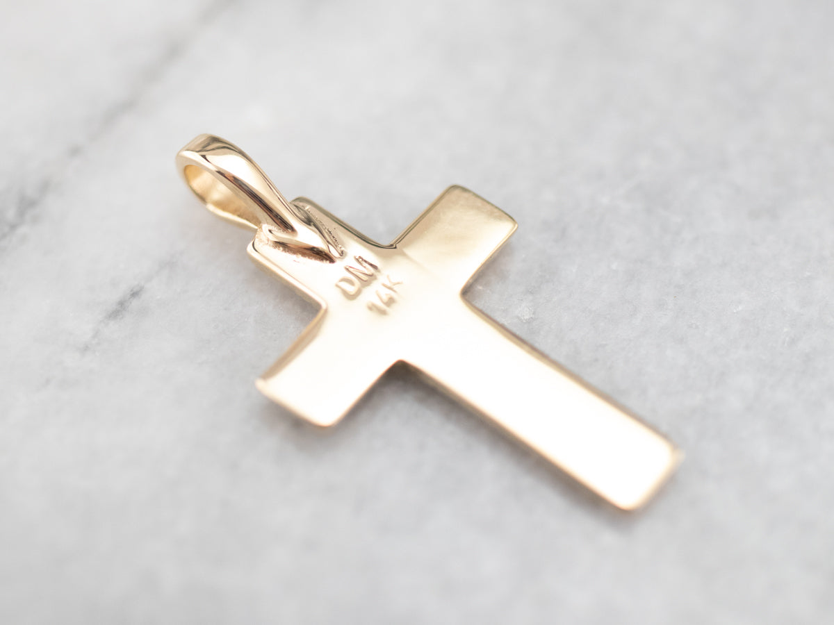 Yellow Gold Patterned Cross