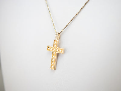 Yellow Gold Patterned Cross
