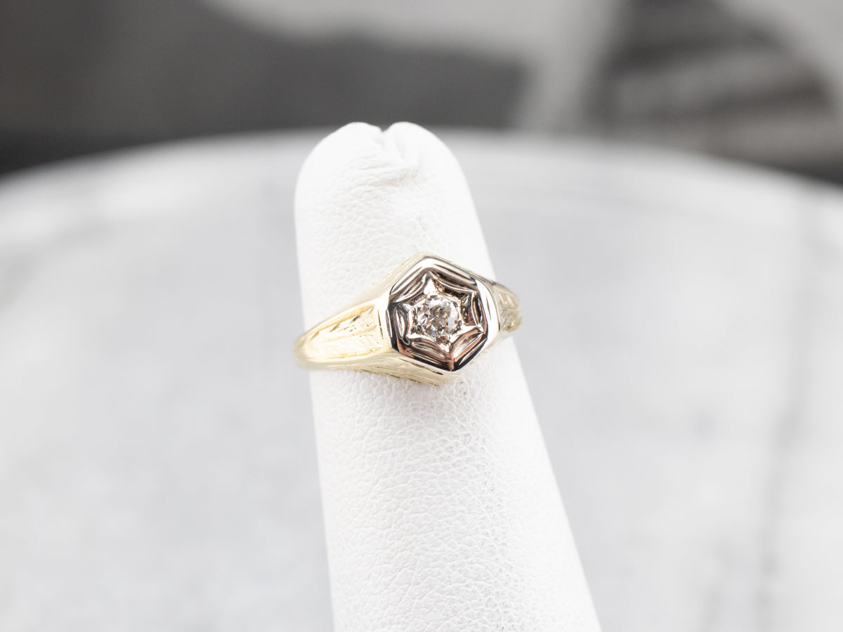Vintage European Cut Diamond Ring