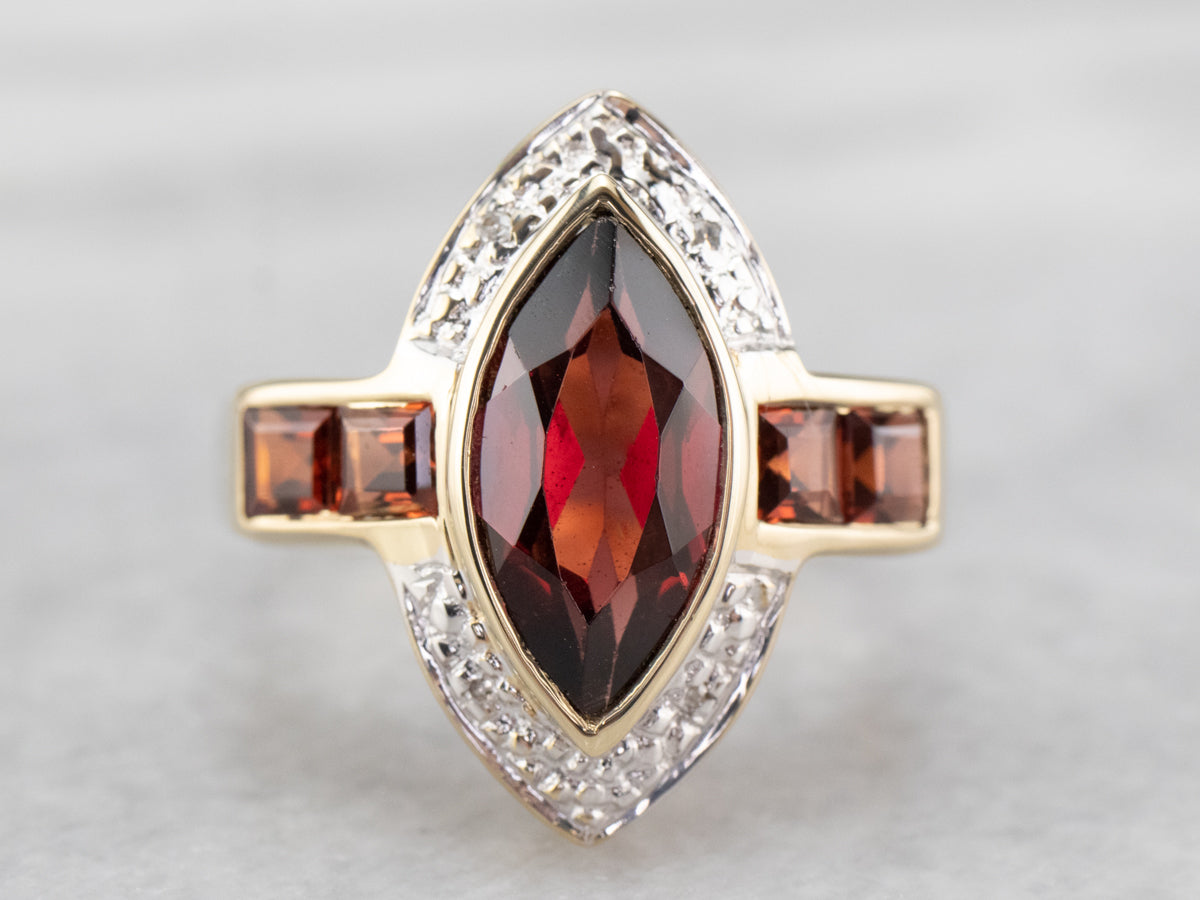 Marquise Garnet Cocktail Ring