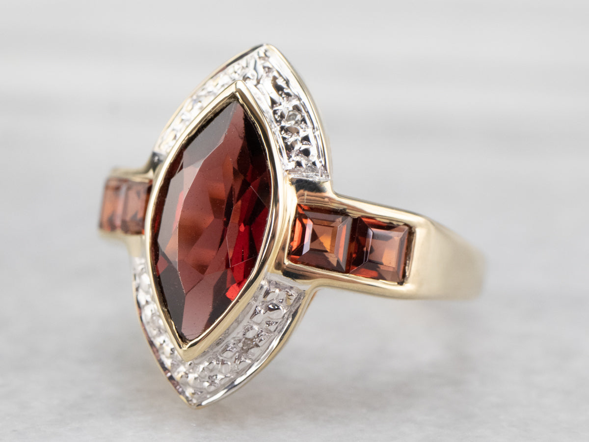 Marquise Garnet Cocktail Ring