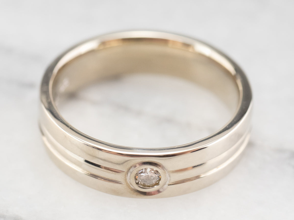 White Gold Bezel Set Diamond Band