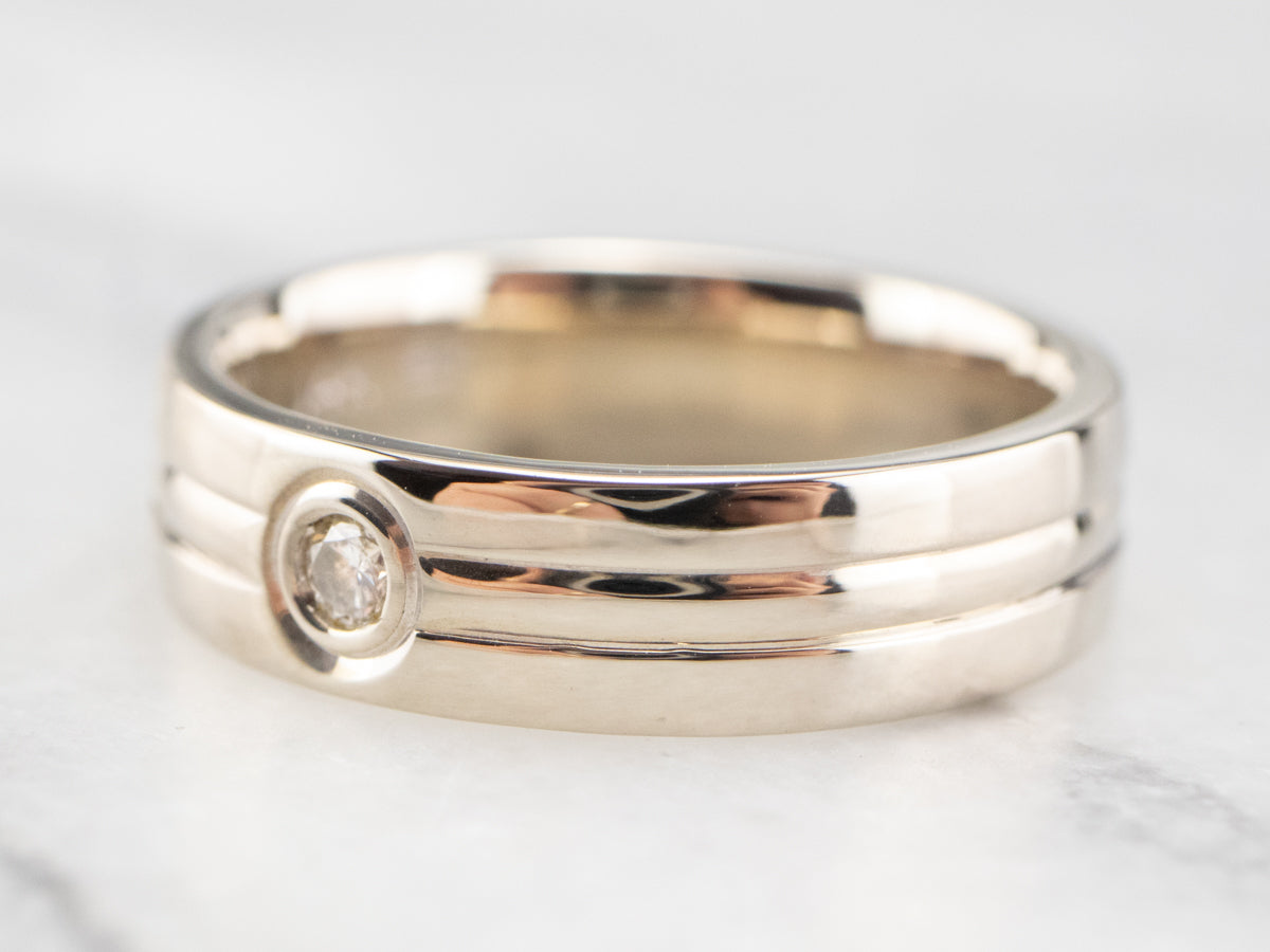 White Gold Bezel Set Diamond Band