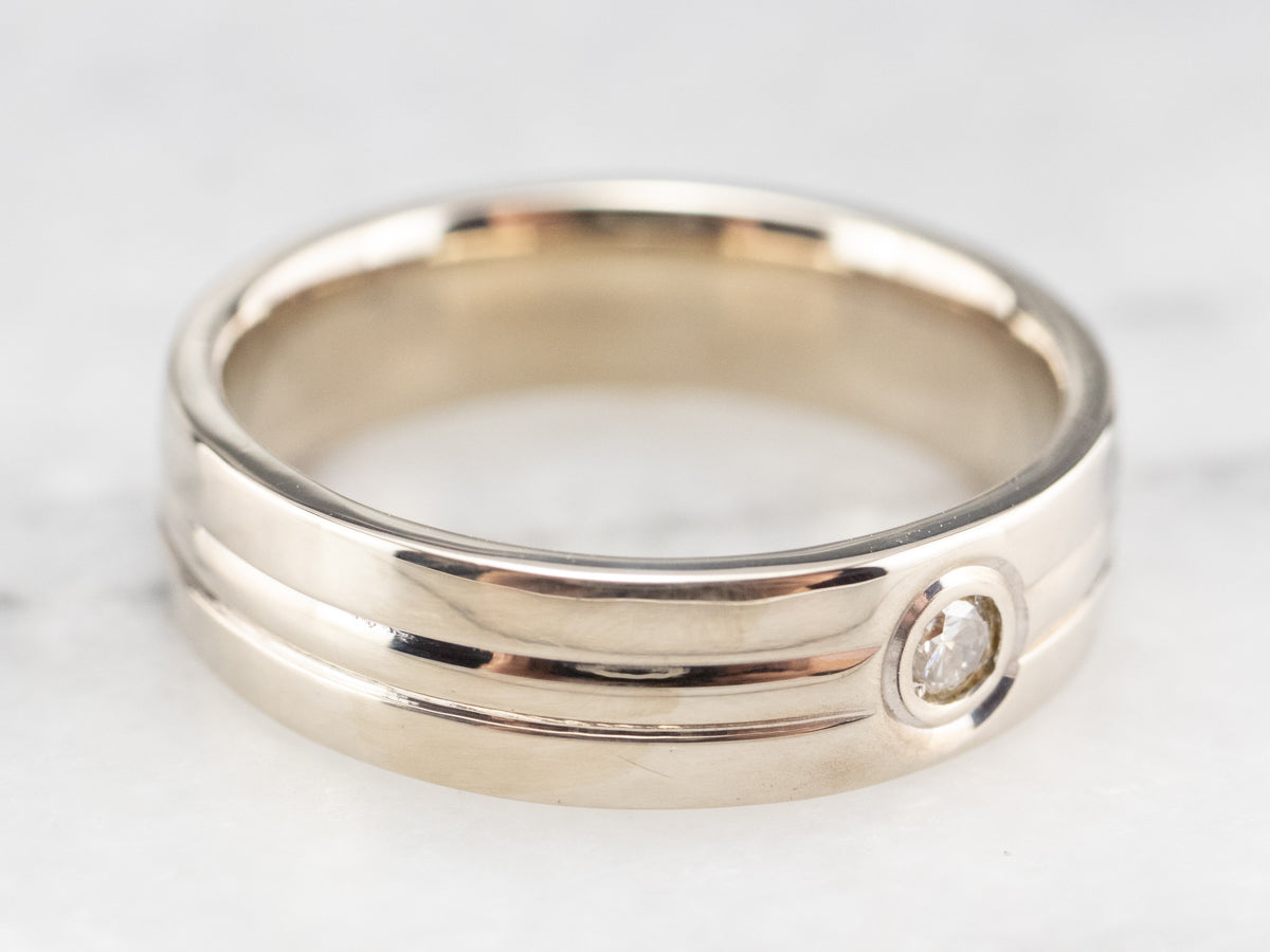 White Gold Bezel Set Diamond Band