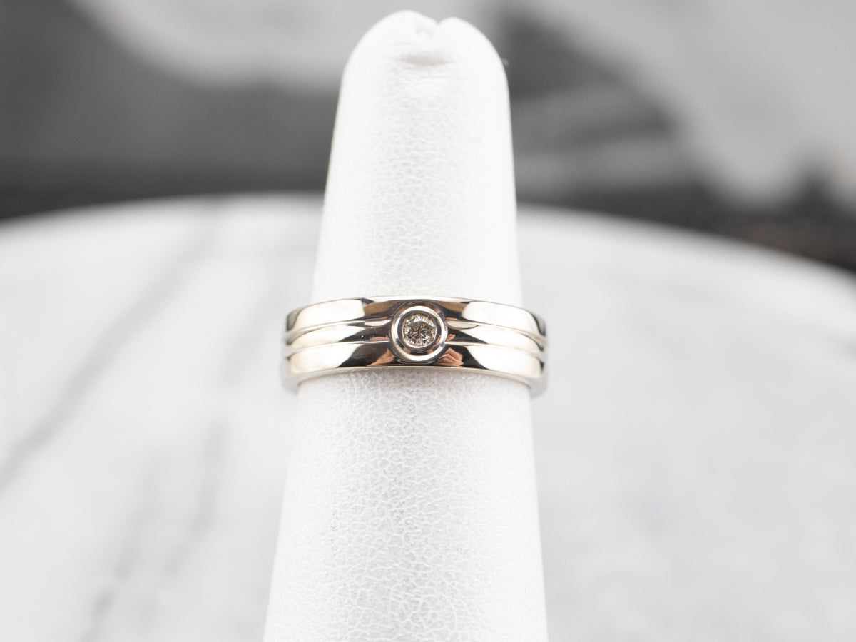 White Gold Bezel Set Diamond Band