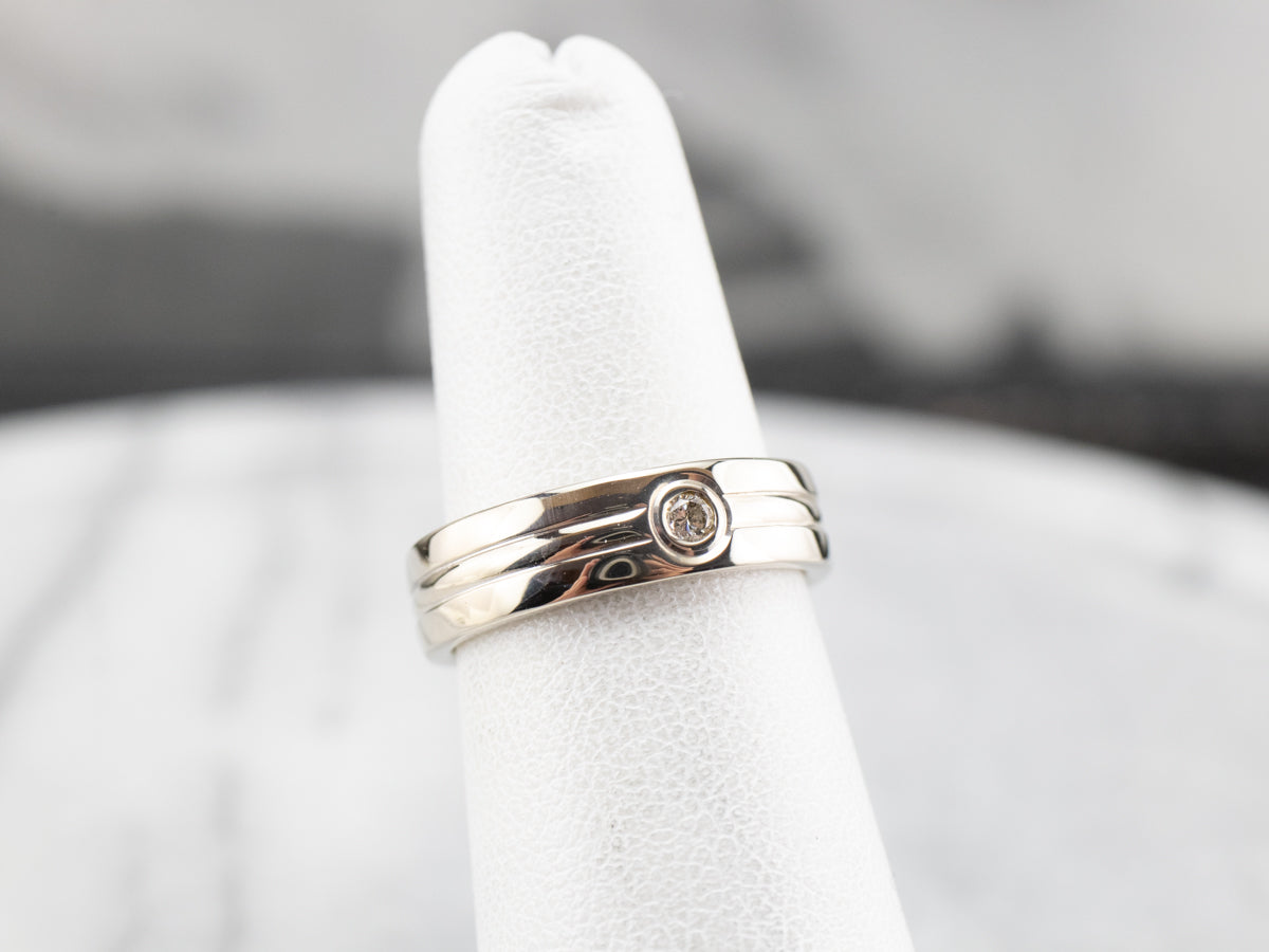 White Gold Bezel Set Diamond Band