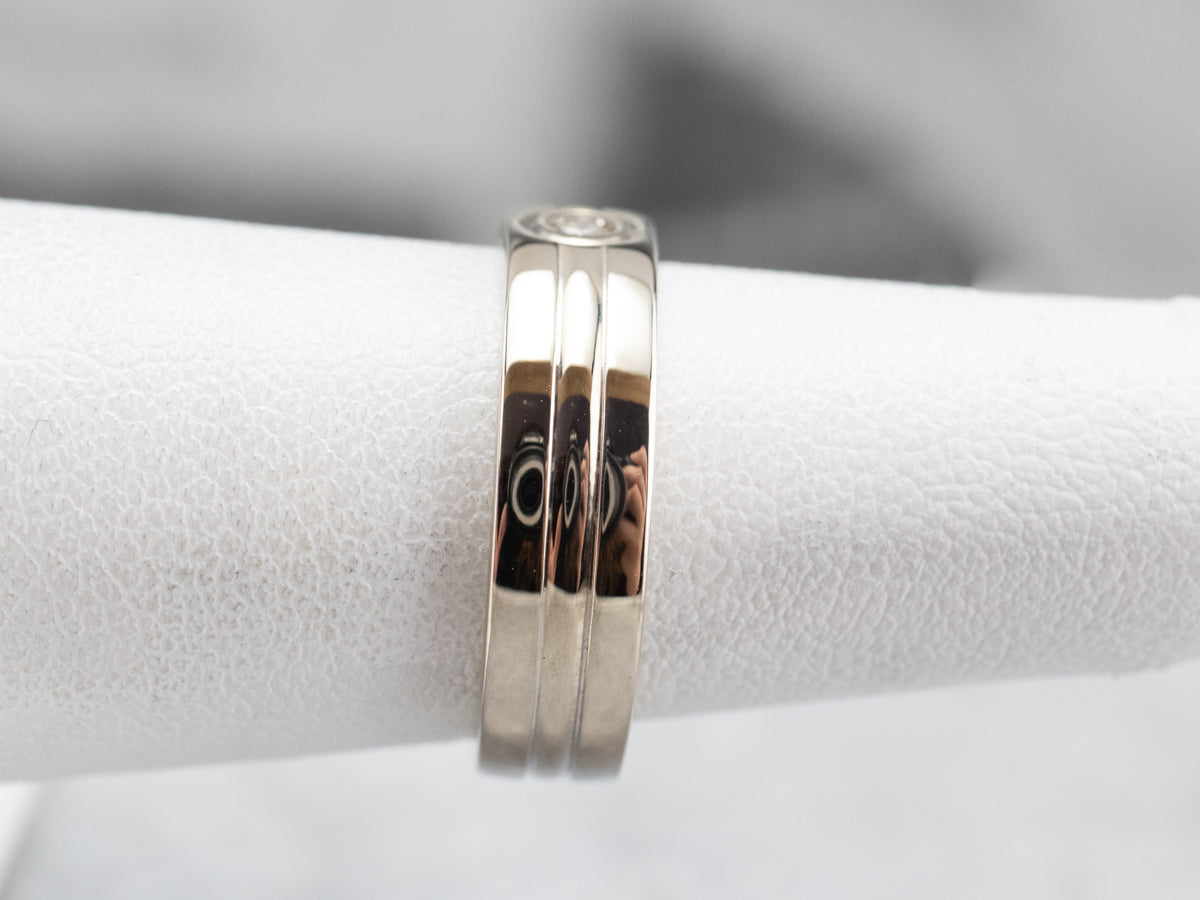 White Gold Bezel Set Diamond Band