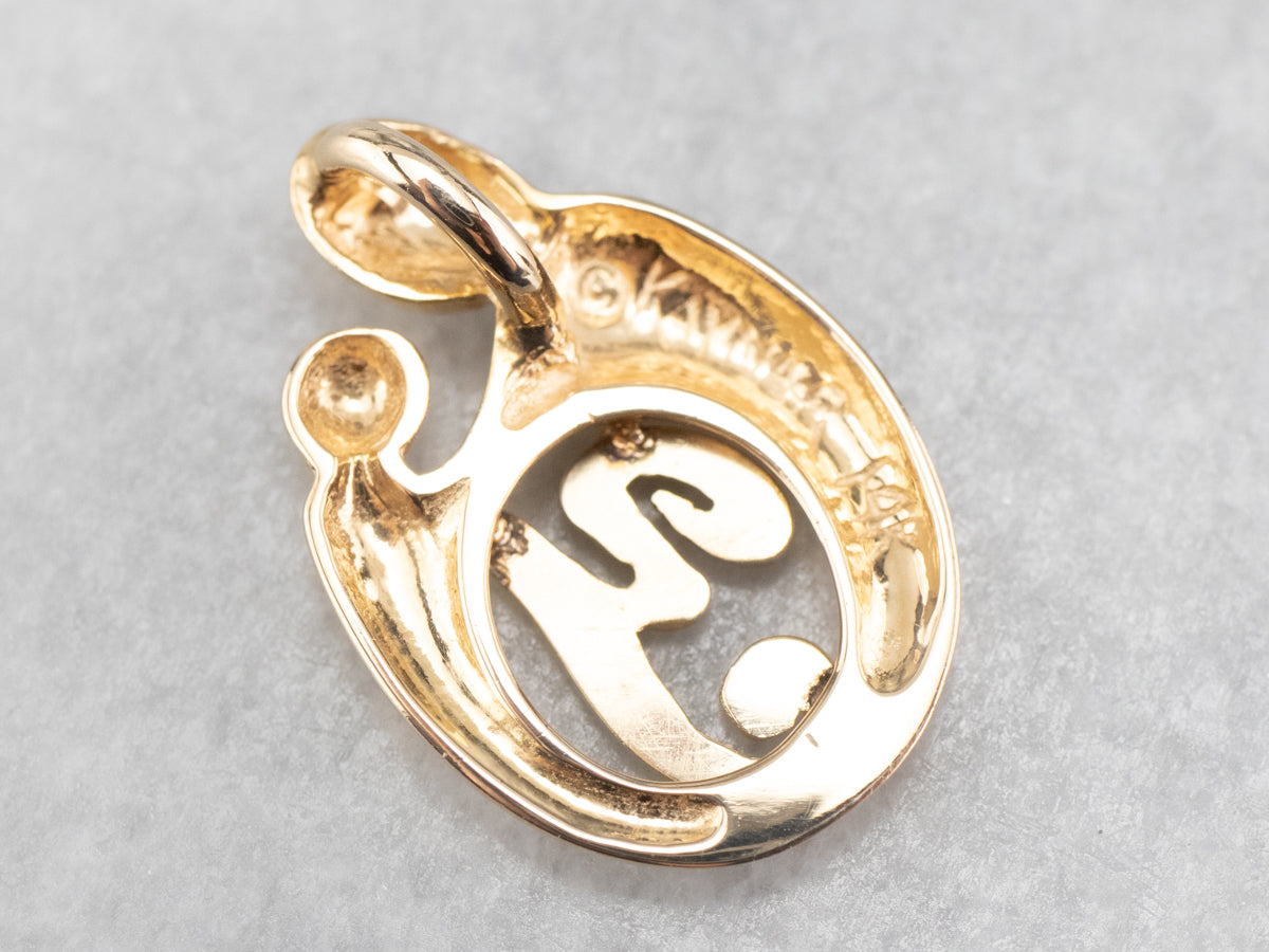 Gold Mother and Child "Y" Pendant
