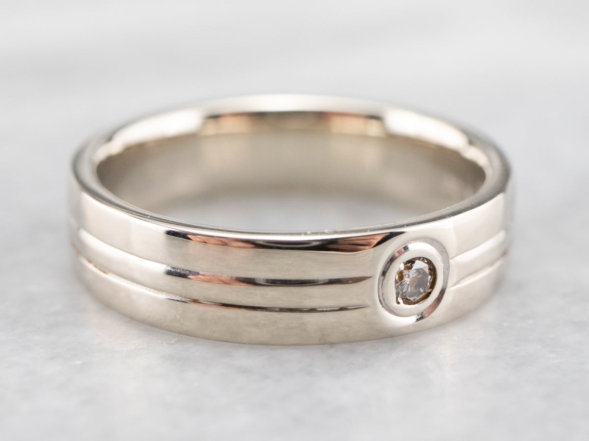 White Gold Bezel Set Diamond Band