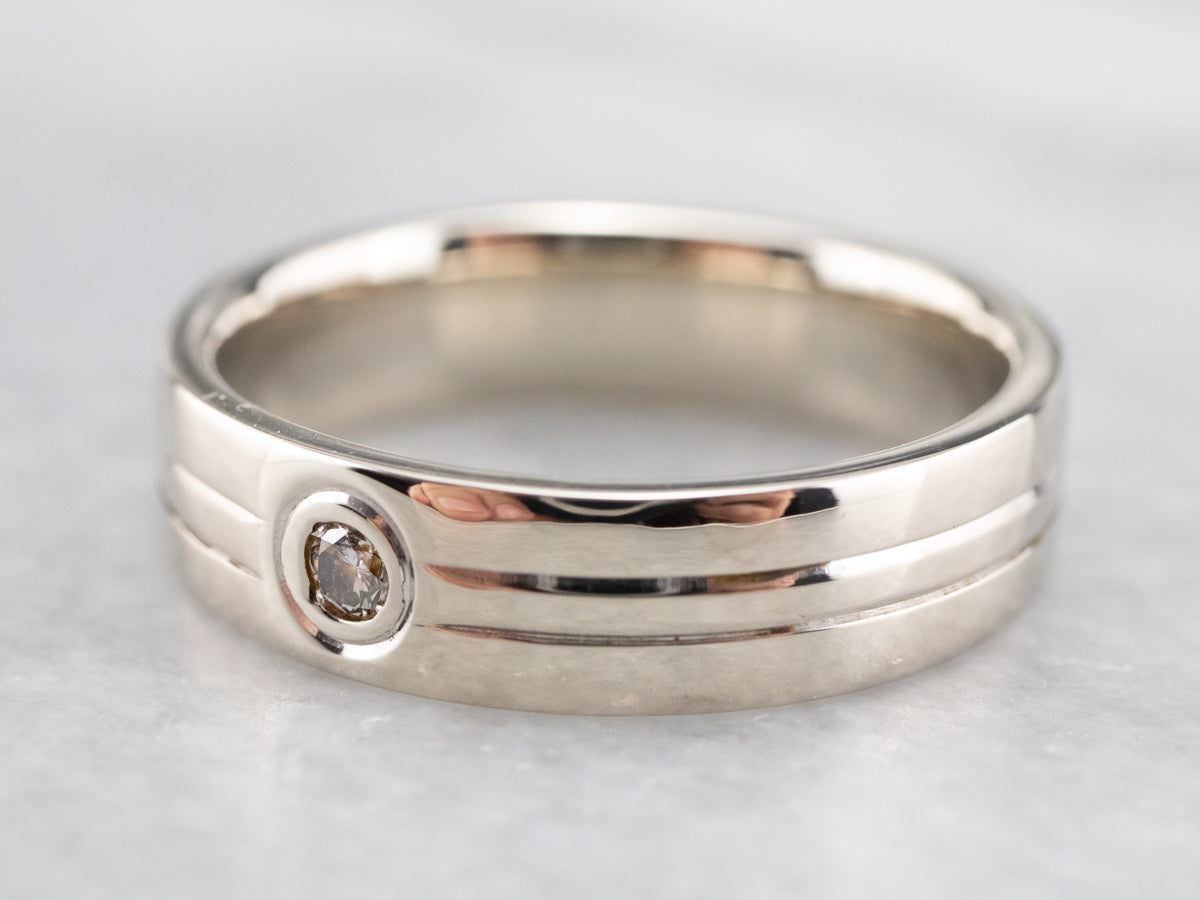 White Gold Bezel Set Diamond Band