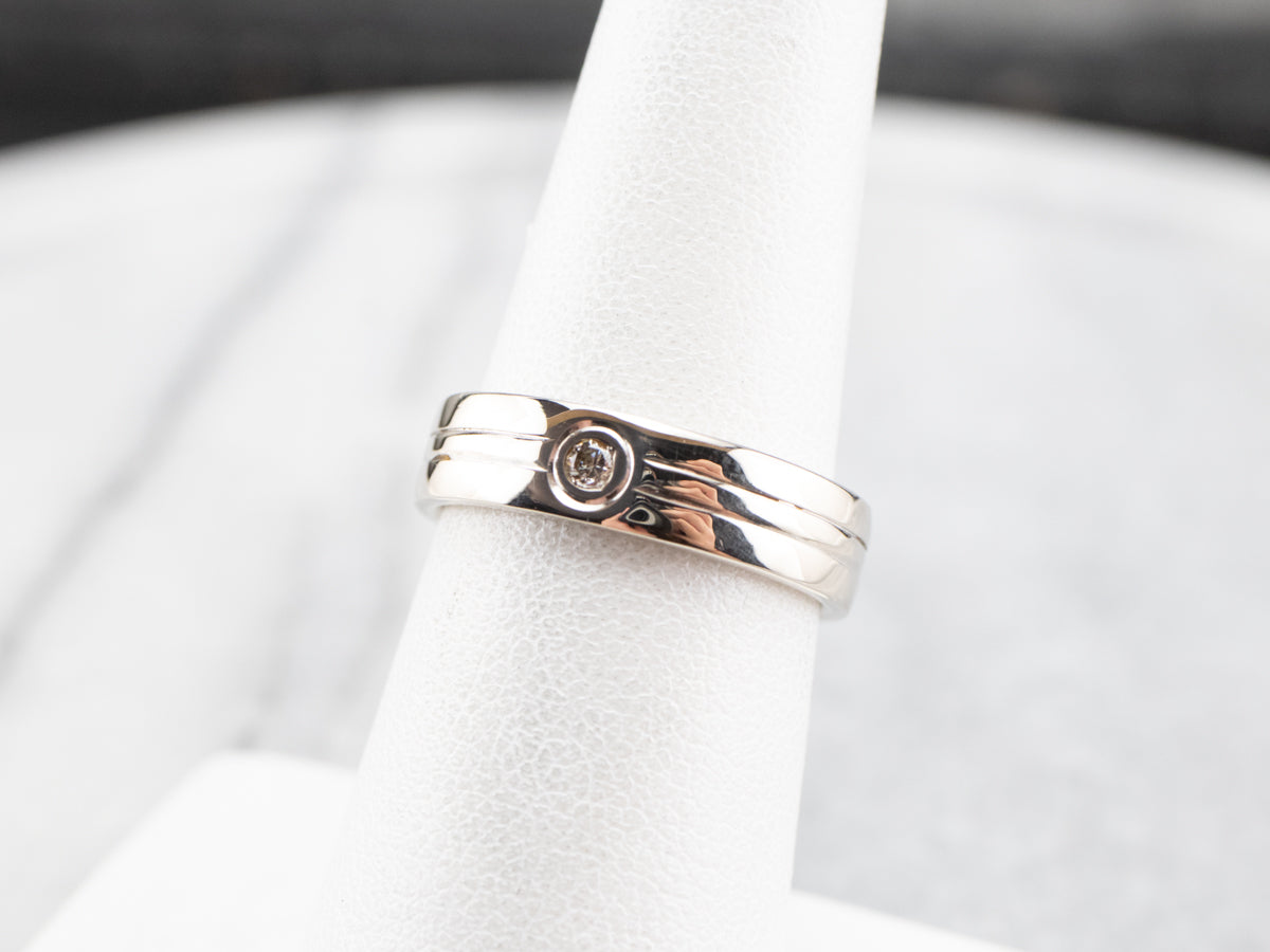 White Gold Bezel Set Diamond Band