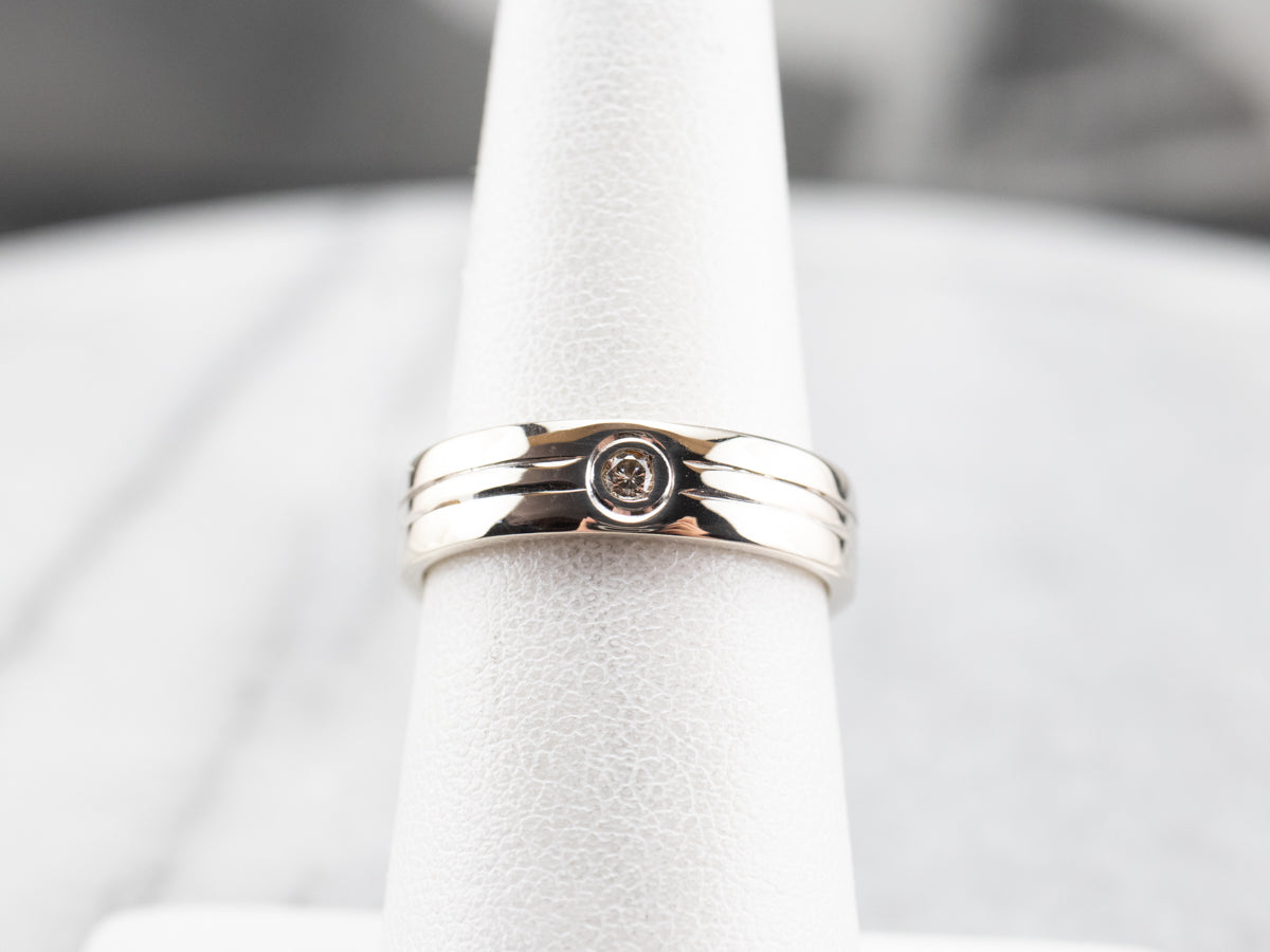 White Gold Bezel Set Diamond Band