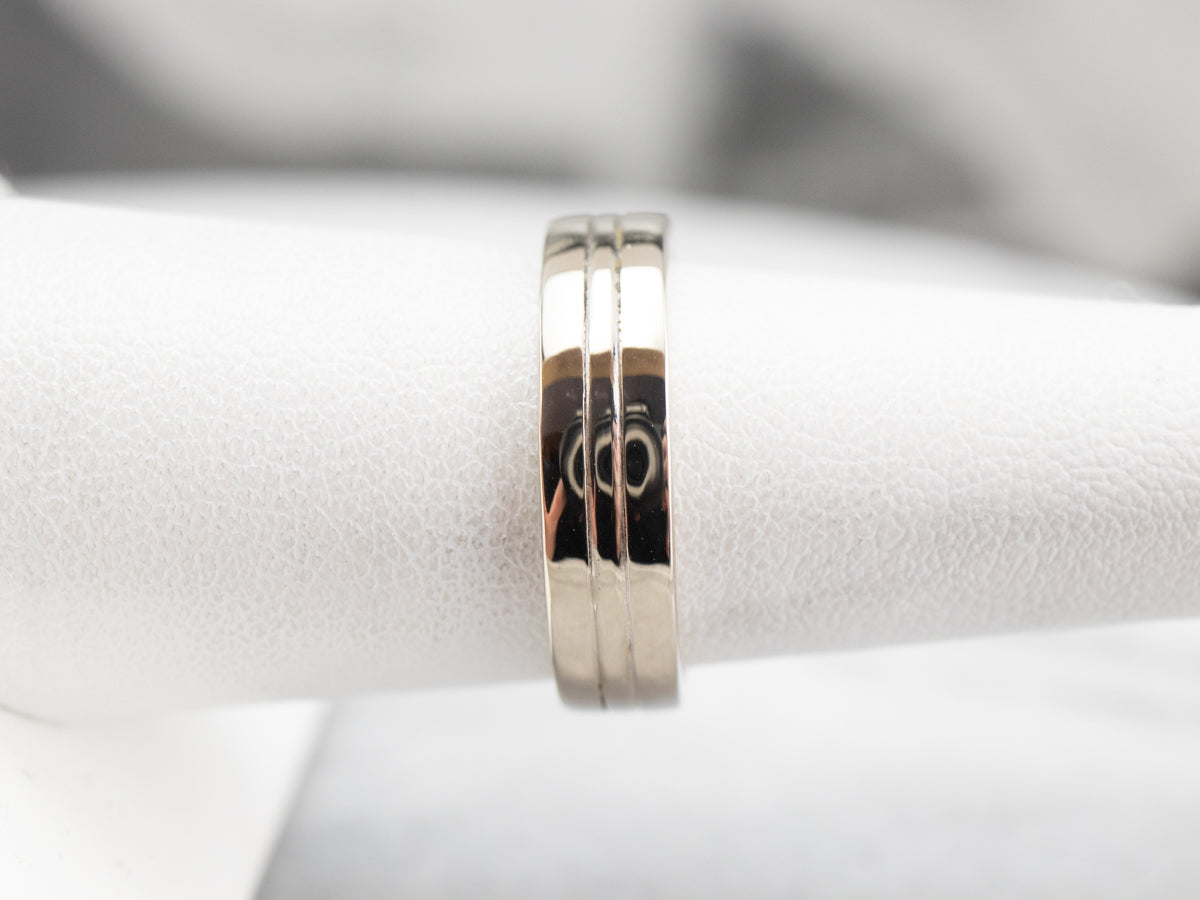 White Gold Bezel Set Diamond Band