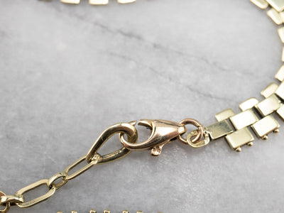 Bold Gold Flat Link Necklace