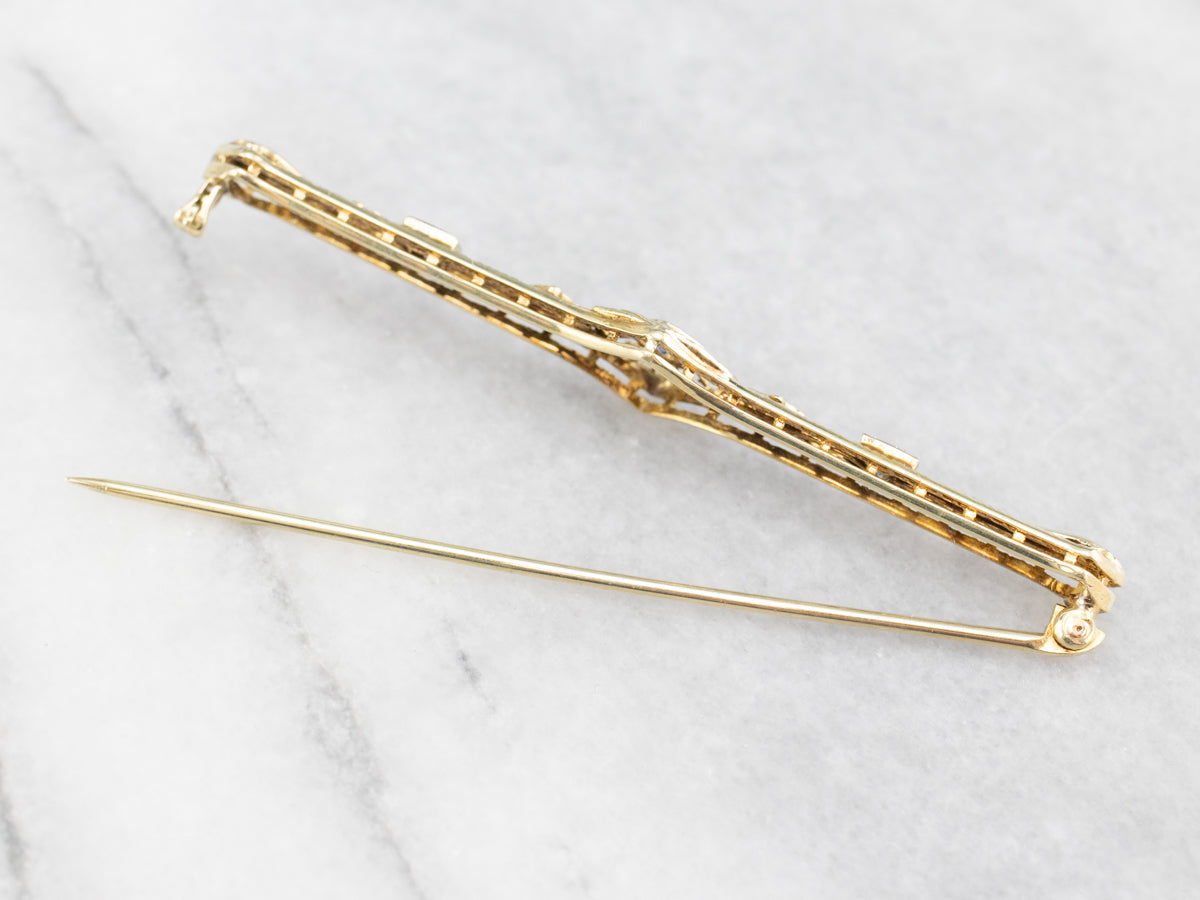 Art Nouveau Era Sapphire Bar Pin