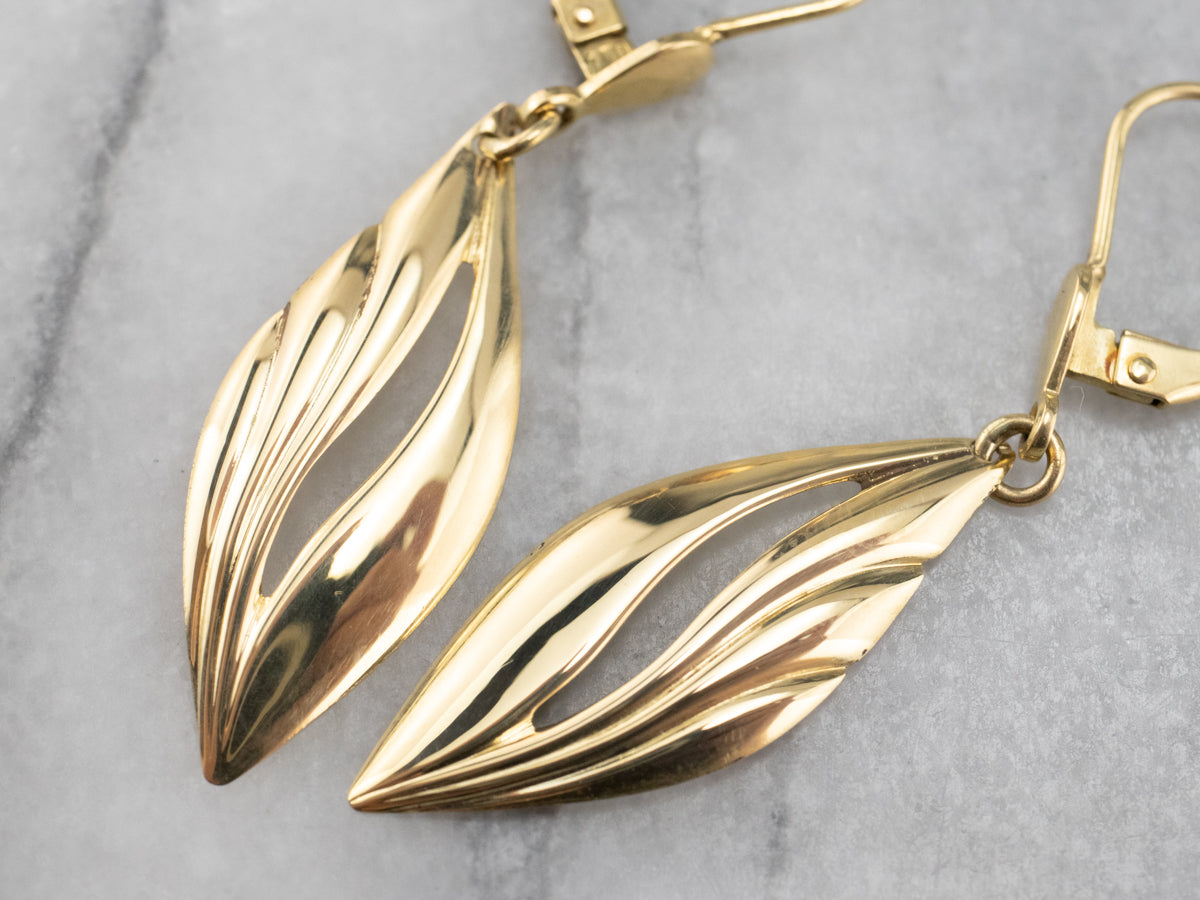 18K Yellow Gold Drop Earrings