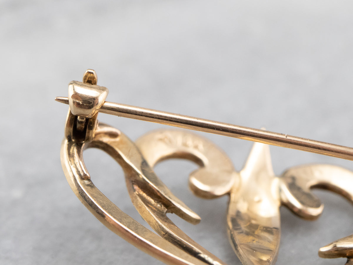 Antique Diamond and Seed Pearl Brooch