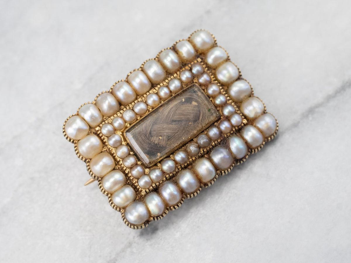 Victorian Seed Pearl Mourning Hair Pin