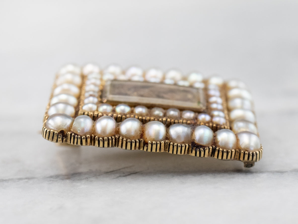 Victorian Seed Pearl Mourning Hair Pin
