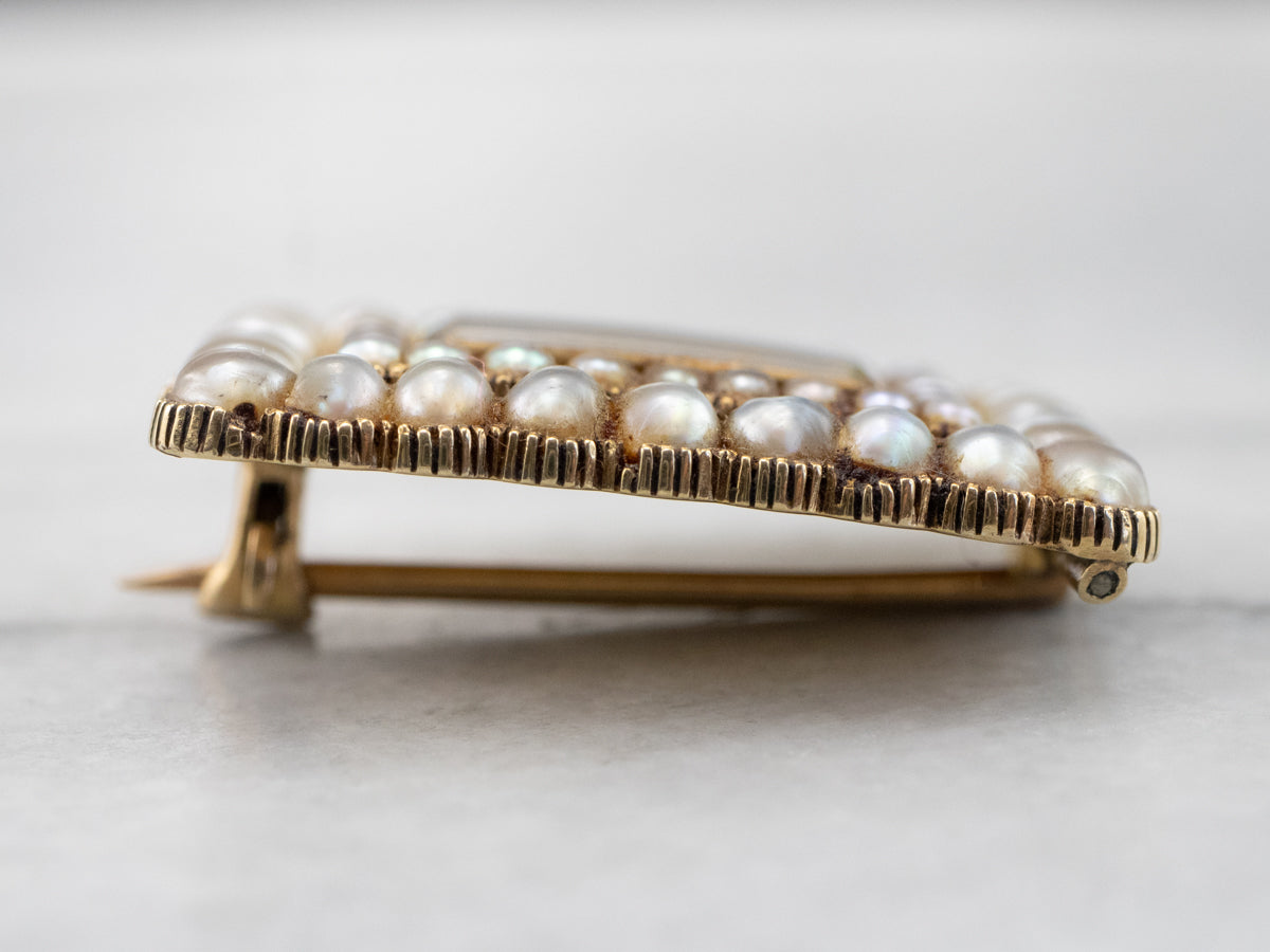 Victorian Seed Pearl Mourning Hair Pin