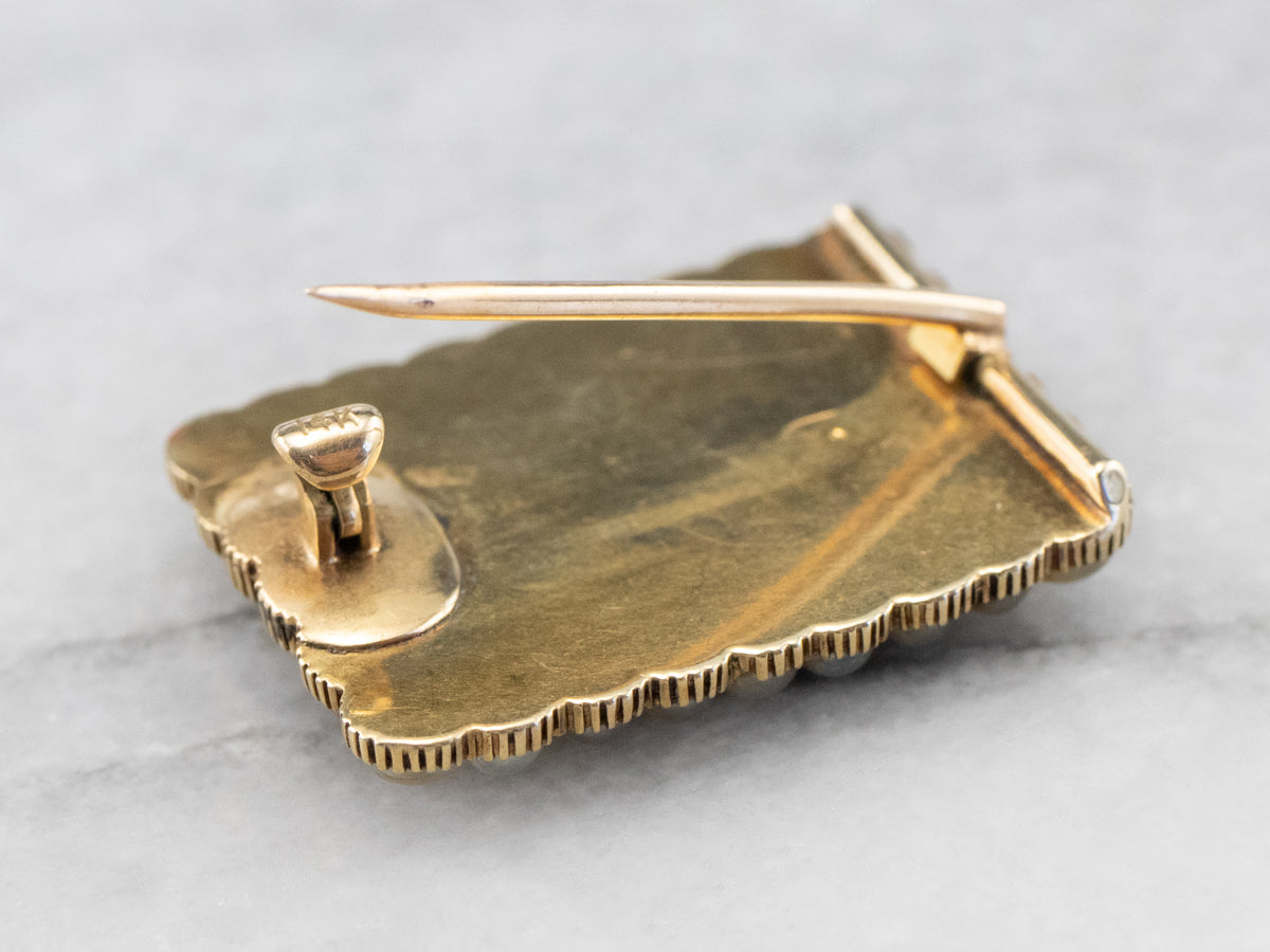 Victorian Seed Pearl Mourning Hair Pin