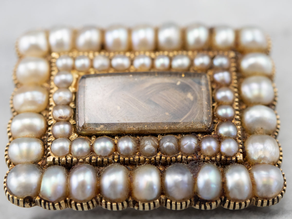 Victorian Seed Pearl Mourning Hair Pin