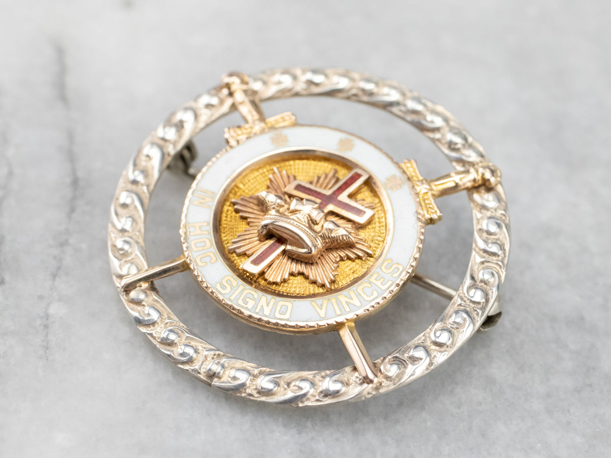 Knights Templar Mixed Metal Enamel Pin