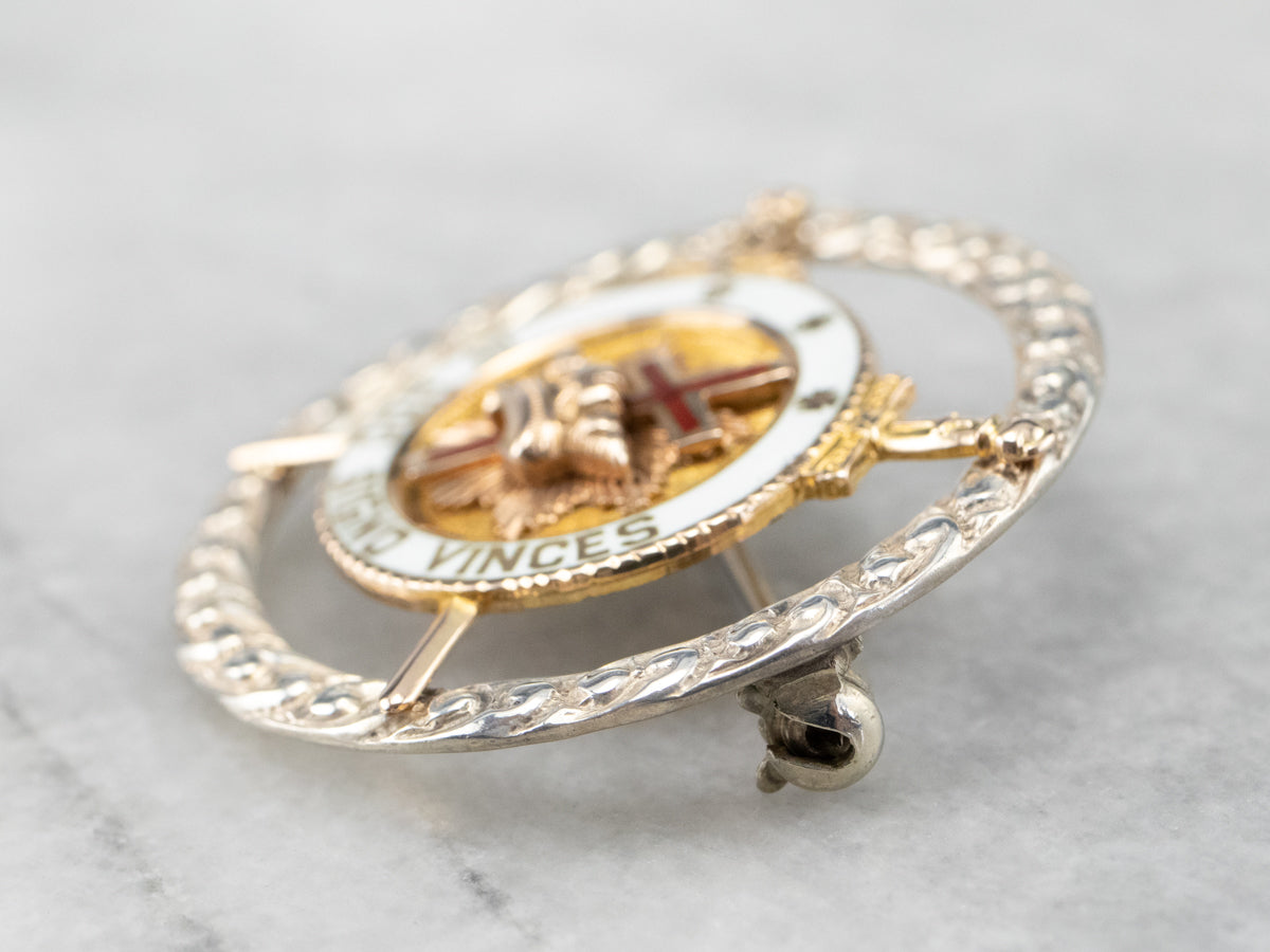 Knights Templar Mixed Metal Enamel Pin