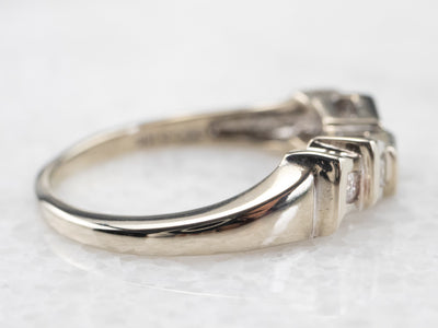 Modernist Diamond White Gold Curved Band
