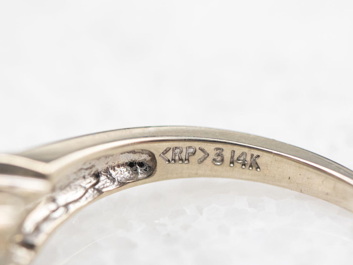 Modernist Diamond White Gold Curved Band