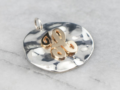 Sterling Silver and Gold "H" Initial Pendant
