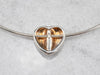 Mix Metal Monogramed "G" Heart Necklace