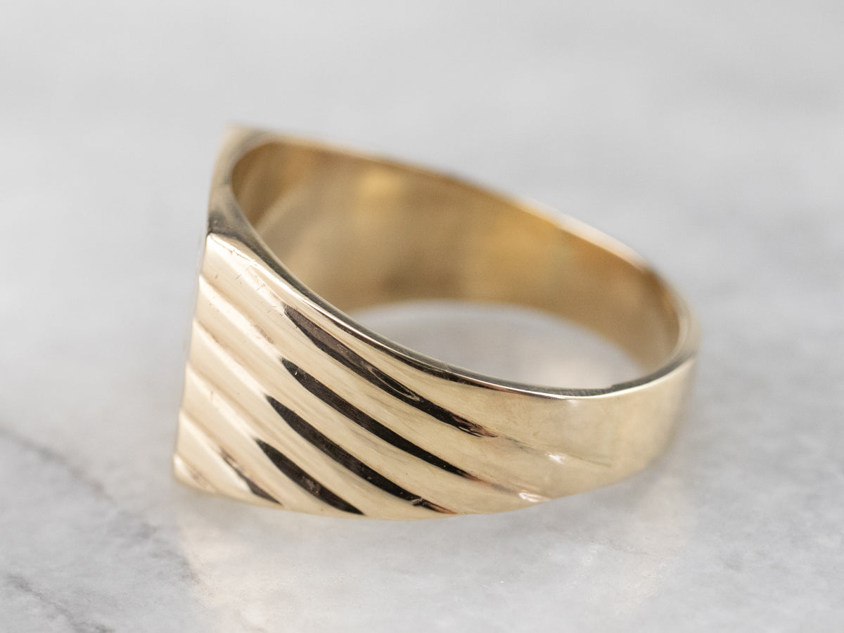 Gold "WBP" Monogram Signet Ring