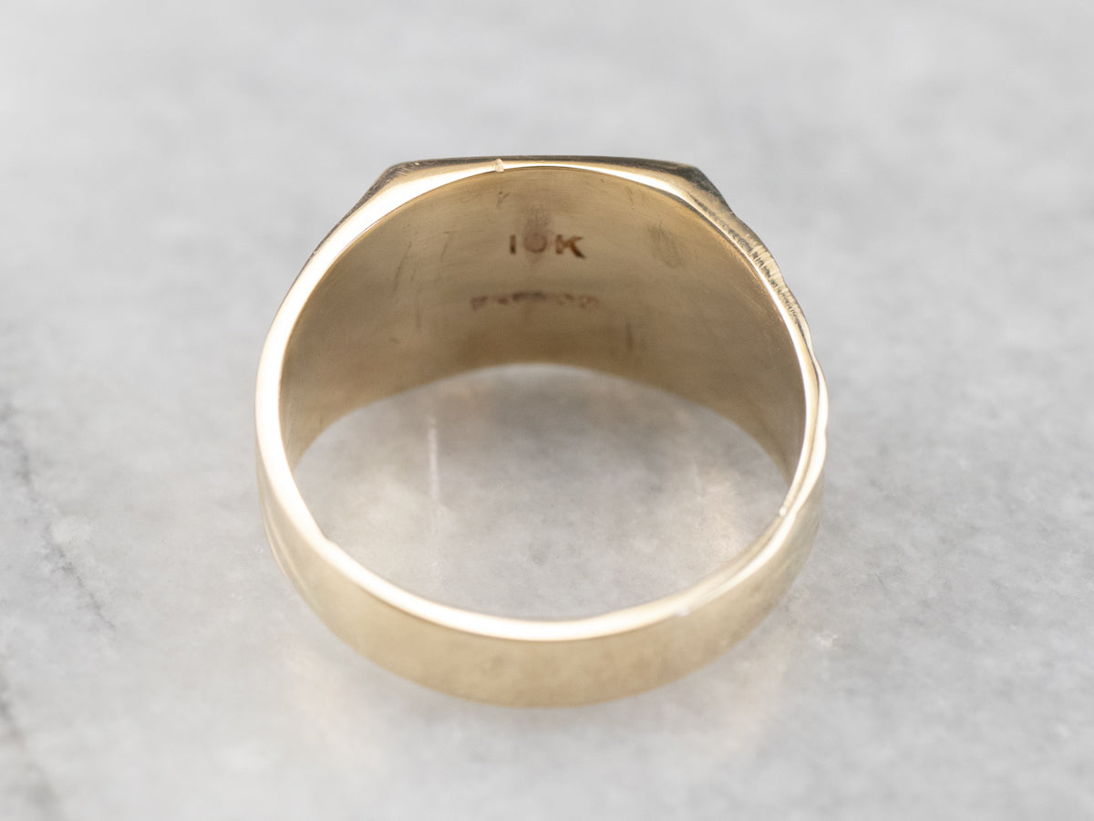 Gold "WBP" Monogram Signet Ring