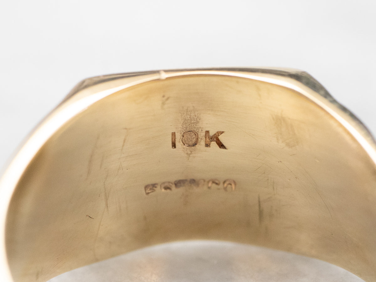 Gold "WBP" Monogram Signet Ring