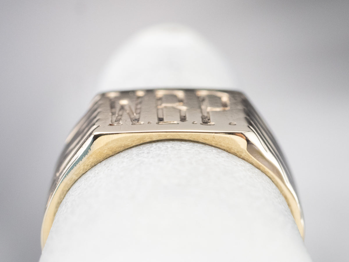 Gold "WBP" Monogram Signet Ring