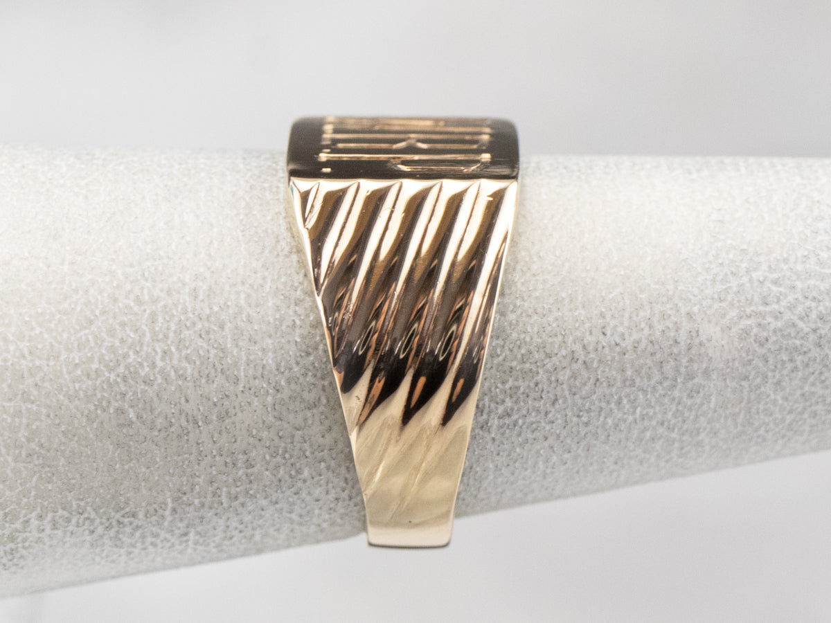 Gold "WBP" Monogram Signet Ring