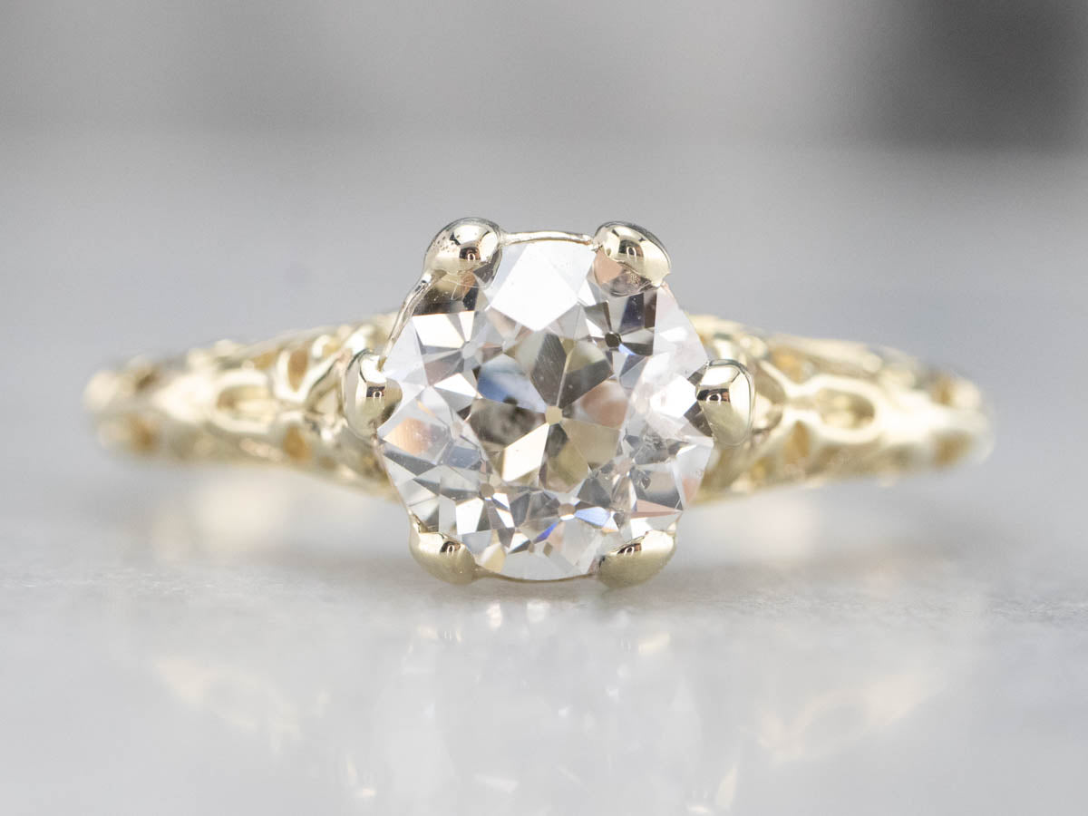 Gorgeous Antique Old Mine Cut Diamond Ring
