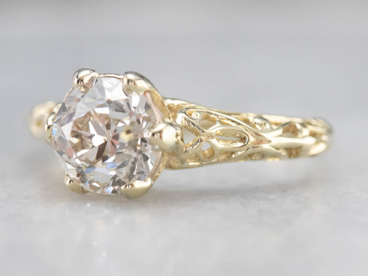 Gorgeous Antique Old Mine Cut Diamond Ring