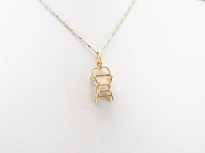 14K Gold Heart High Chair Charm