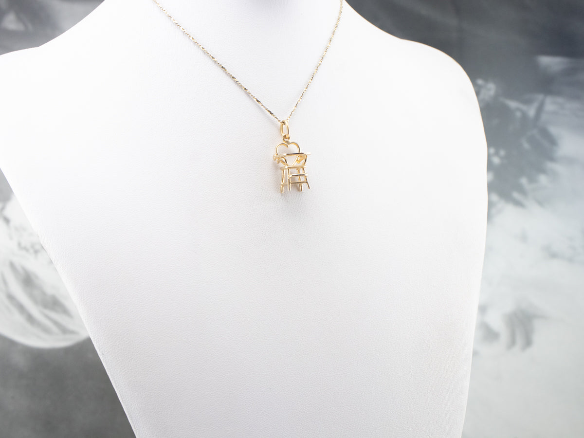 14K Gold Heart High Chair Charm