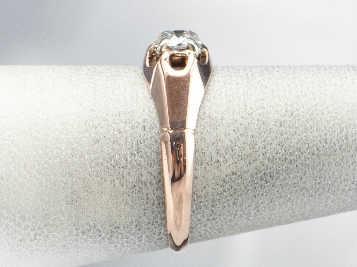 Buttercup Diamond Rose Gold Solitaire Engagement Ring